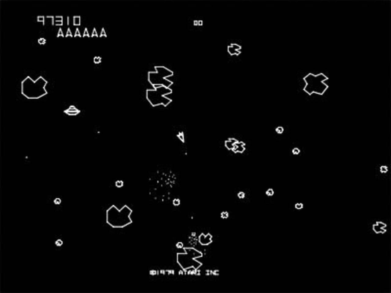 Kép az 1979-es Asteroidsból - ezért volt megőrülve gyerekként Romero - fotó: Atari