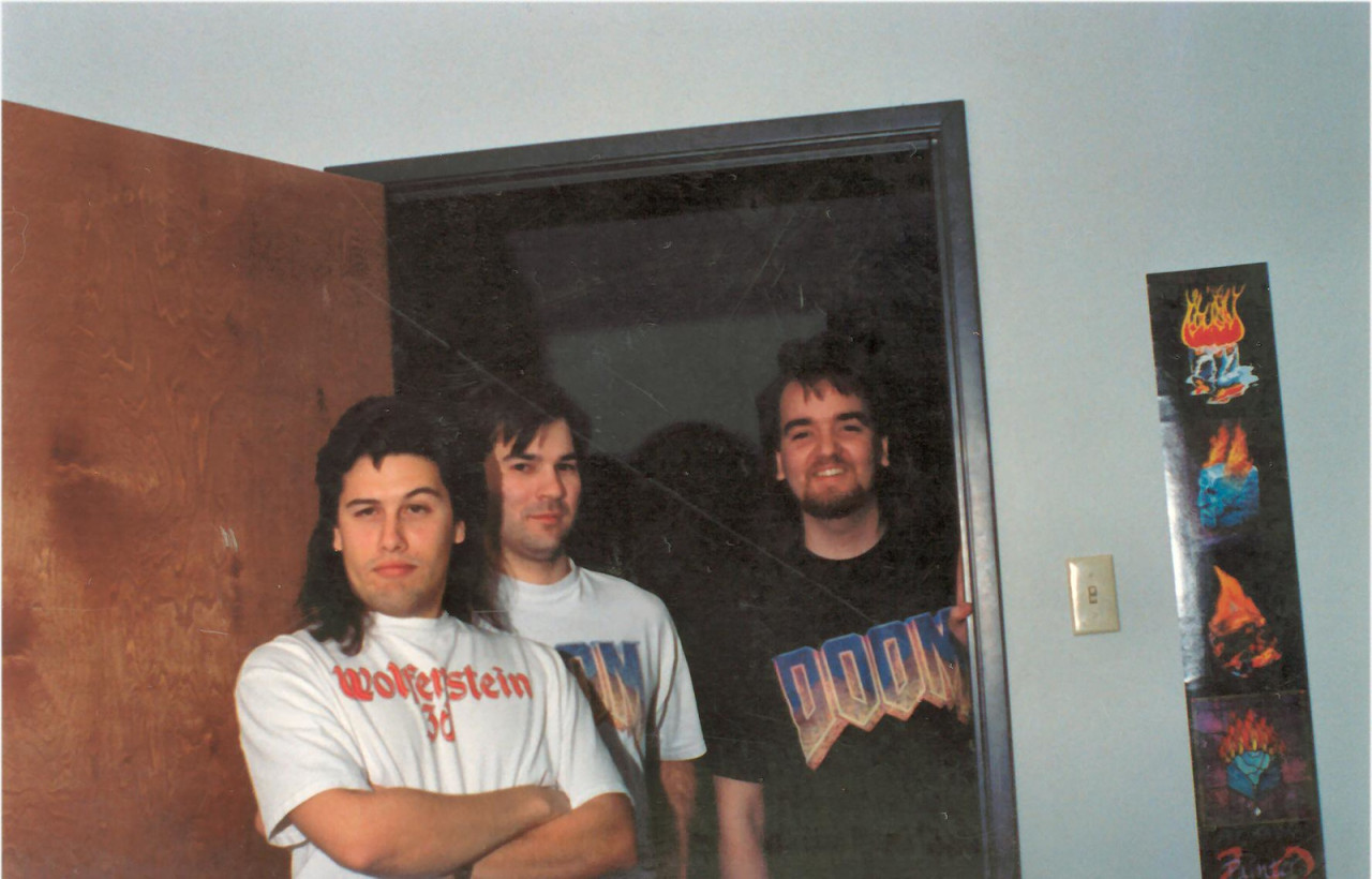 Romero, Kevin Cloud és Adrian Carmack - Fotó: John Romero